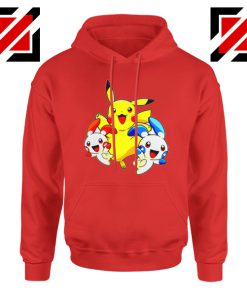 Hello Pokemon Hoodie Pokemon Pikachu Happy Hoodie Size S-2XL Red