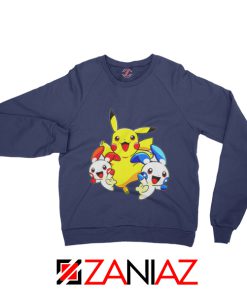 Hello Pokemon Sweatshirt Pokemon Pikachu Happy Sweatshirt Navy Blue