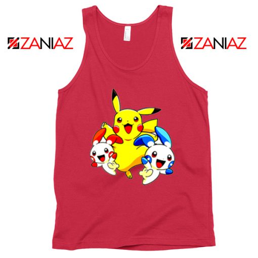 Hello Pokemon Tank Top Pokemon Pikachu Happy Tank Top Size S-3XL Red