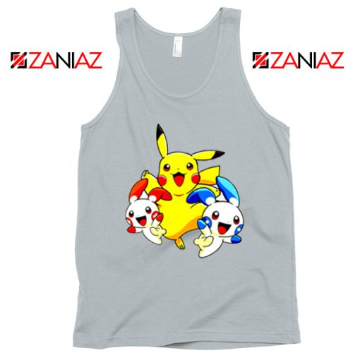 Hello Pokemon Tank Top Pokemon Pikachu Happy Tank Top Size S-3XL Silver