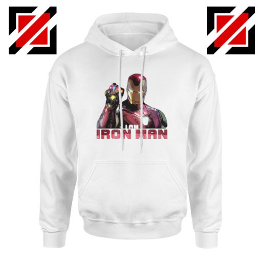 I Am Iron Man Infinity Gauntlet Hoodie Avengers Endgame Hoodie White