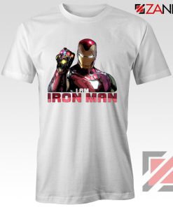 I Am Iron Man Infinity Gauntlet T-shirts Avengers Endgame Tshirts White