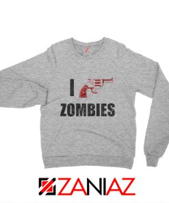 I Heart Zombies Sweatshirt The Walking Dead Sweatshirt Size S-2XL Sport Grey