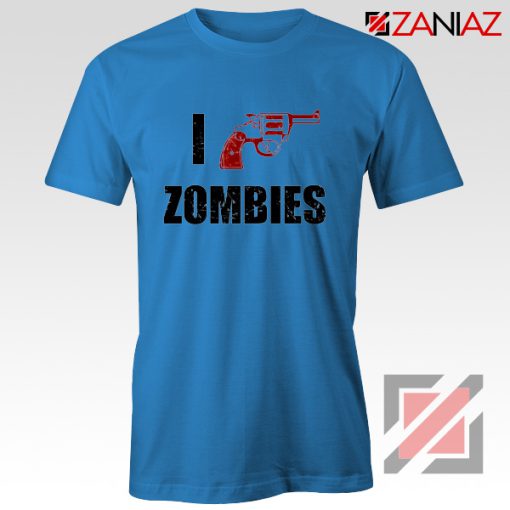 I Heart Zombies T-Shirt The Walking Dead Tee Best Shirt Size S-3XL Blue