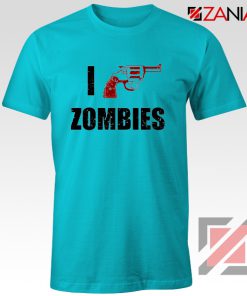 I Heart Zombies T-Shirt The Walking Dead Tee Best Shirt Size S-3XL Light Blue