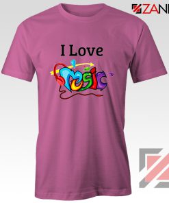 I Love Music T-Shirt The Best Music Festival T-Shirts Size S-3XL Pink