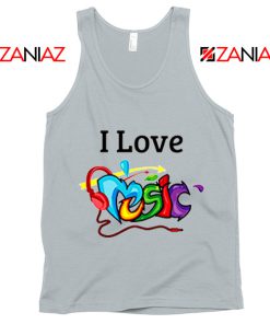 I Love Music Tank Top The Best Music Festival Tank Top Size S-3XL Silver