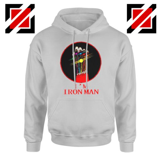 I'M Iron Man Tony Stark Infinity Gauntlet Best Hoodie Size S-2XL Sport Grey