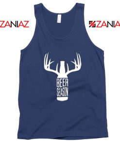 It's Beer Season Tank Top Funny Slogan Tank Top Size S-3XL Navy Blue