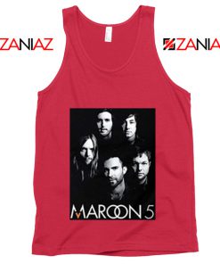 Maroon 5 Band Face Logo Tank Top Adam Levine Maroon 5 Tank Top Red