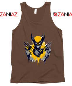 Marvel X-Men Characters Tank Tops Wolverine Film Tank Top Brown