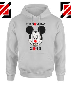 Mickey Mouse Red Nose Day Hoodie Comic Relief Hoodie Size S-2XL Sport Grey