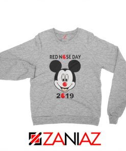 Mickey Mouse Red Nose Day Sweatshirt Comic Relief Sweatshirt Sport Grey