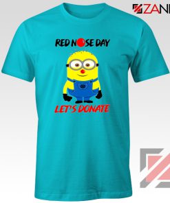 Minion Red Nose Day T-Shirt Funny Minion Tshirts Size S-3XL Light Blue