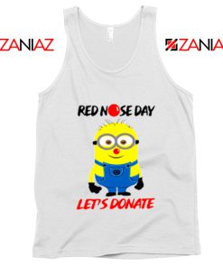 Minion Red Nose Day Tank Top Funny Minion Tank Tops White