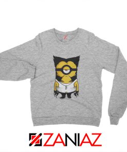 Minion Wolverine Sweatshirt Funny Minion Best Sweatshirt Grey