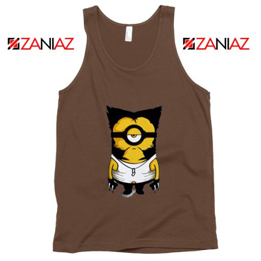 Minion Wolverine Tank Tops Funny Minion Tank Top Size S-3XL Brown