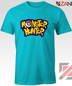 Monster Hunter Pokemon T-Shirt Pocket Monsters T-shirt Size S-3XL Light Blue