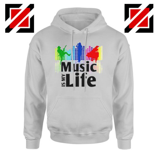 Music is My Life Hoodie Nightclubs Music Cheap Hoodie Size S-2XL Grey