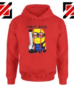 Opium Drug Minion Hoodie Funny Minion Hoodie Size S-2XL Red