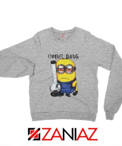 Opium Drug Minion Sweatshirt Funny Minion Sweatshirt Size S-2XL Sport Grey