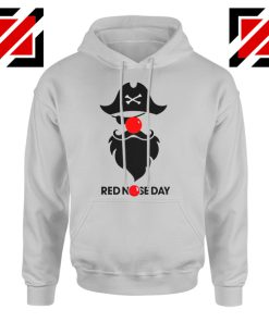 Pirate Red Nose Day Hoodie Comic Relief Best Hoodie Size S-2XL Sport Grey