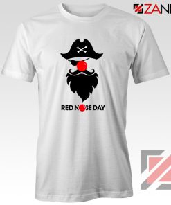 Pirate Red Nose Day T-Shirt Comic Relief T-Shirt Size S-3XL White