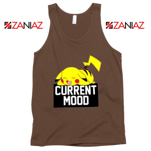 Pokemon Pikachu Current Mood Adult Best Tank Top Size S-3XL Brown