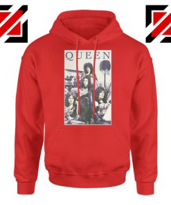 Queen Band Frame Hoodie Music Rock Band Hoodie Size S-2XL Red