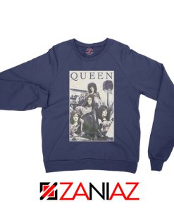 Queen Band Frame Sweatshirt Music Rock Band Sweatshirt Size S-2XL Navy Blue