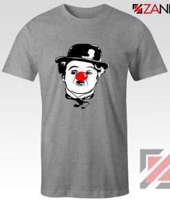 Red Nose Day Charlie Chaplin T-Shirt Comic Relief T-Shirt Size S-3XL Grey