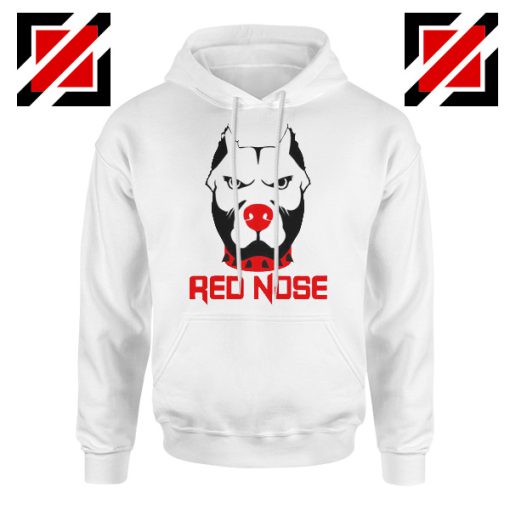 Red Nose Day Pitbull Dog Hoodie Comic Relief Hoodie Size S-2XL White