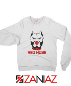 Red Nose Day Pitbull Dog Sweatshirt Comic Relief Sweatshirt Size S-2XL White