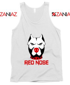 Red Nose Day Pitbull Dog Tank Top Comic Relief Tank Top Size S-3XL White