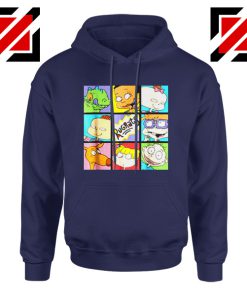 Rugrats Character Grid Hoodie Televion Series Hoodie Size S-2XL Navy