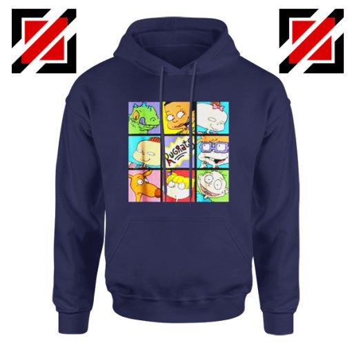 Rugrats Character Grid Hoodie Televion Series Hoodie Size S-2XL Navy