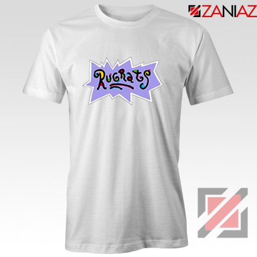 Rugrats Logo T-Shirts Nickelodeon Cheap T-Shirt Size S-3XL White