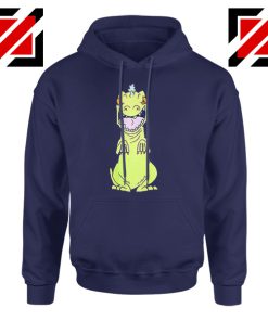 Rugrats Reptar Hoodie Nickelodeon Reptar Cartoon Hoodie Size S-2XL Navy