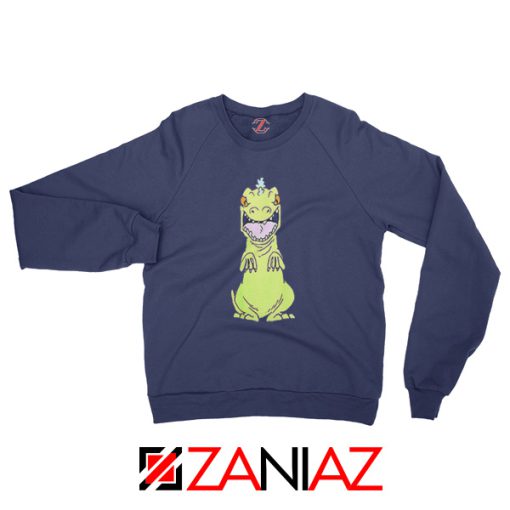 Rugrats Reptar Sweatshirt Nickelodeon Reptar Cartoon Sweatshirt Navy