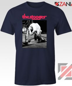 The Stooges Performing Men T-shirt American Music Concert Tee Shirt Navy Blue