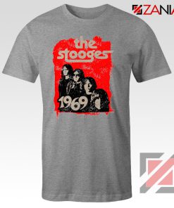 The Stooges Tee Shirt American Rock Band Best T-shirt Size S-3XL Sport Grey