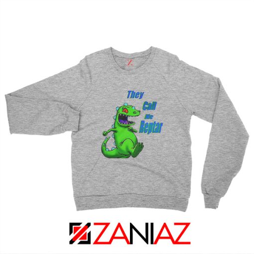 They Call Me Reptar Sweatshirt Reptar Rugrats Sweatshirt Size S-2XL Sport Grey