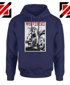 Wolverine Biker Hoodie Marvel X-Men Cheap Hoodie Size S-2XL Navy Blue