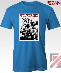 Wolverine Biker T-Shirt Marvel X-Men Cheap T-shirt Size S-3XL Light Blue