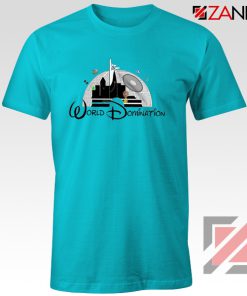 World Domination Best T-Shirts Disney Funny Tee Shirt Size S-3XL Light Blue