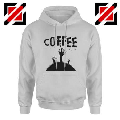 Zombie Coffee Funny Hoodie The Walking Dead Cheap Hoodie Sport Grey