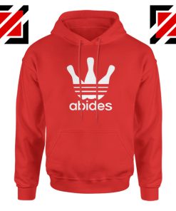 Abides Adidas Parody Hoodie The Big Lebowski Movie Hoodie Size S-2XL Red