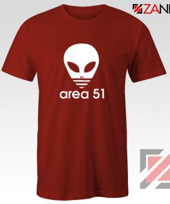 Area 51 Alien Tee Shirt 3 Stripe Adidas Logo Parody T-Shirt Size S-3XL Red