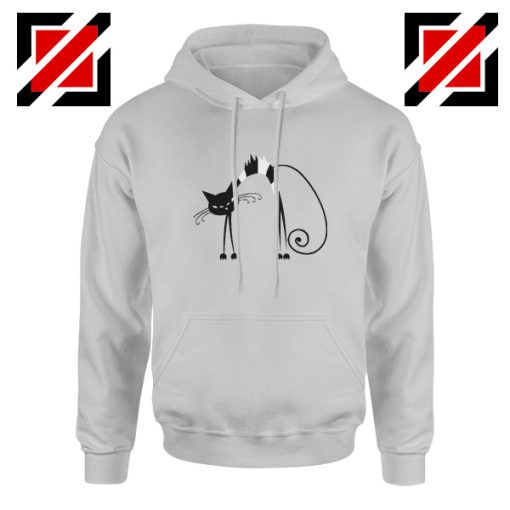 Animal Lover Black Line Cat Scary Hoodie