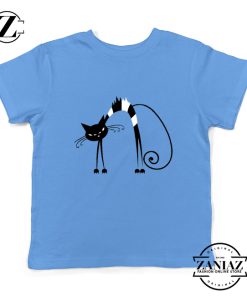 Funny Black Line Cat Scary Kids T-Shirt